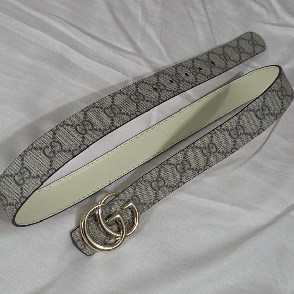 Skinny Gucci Reversible Monogram Belt Gold GG Buckle 90cm main image 8